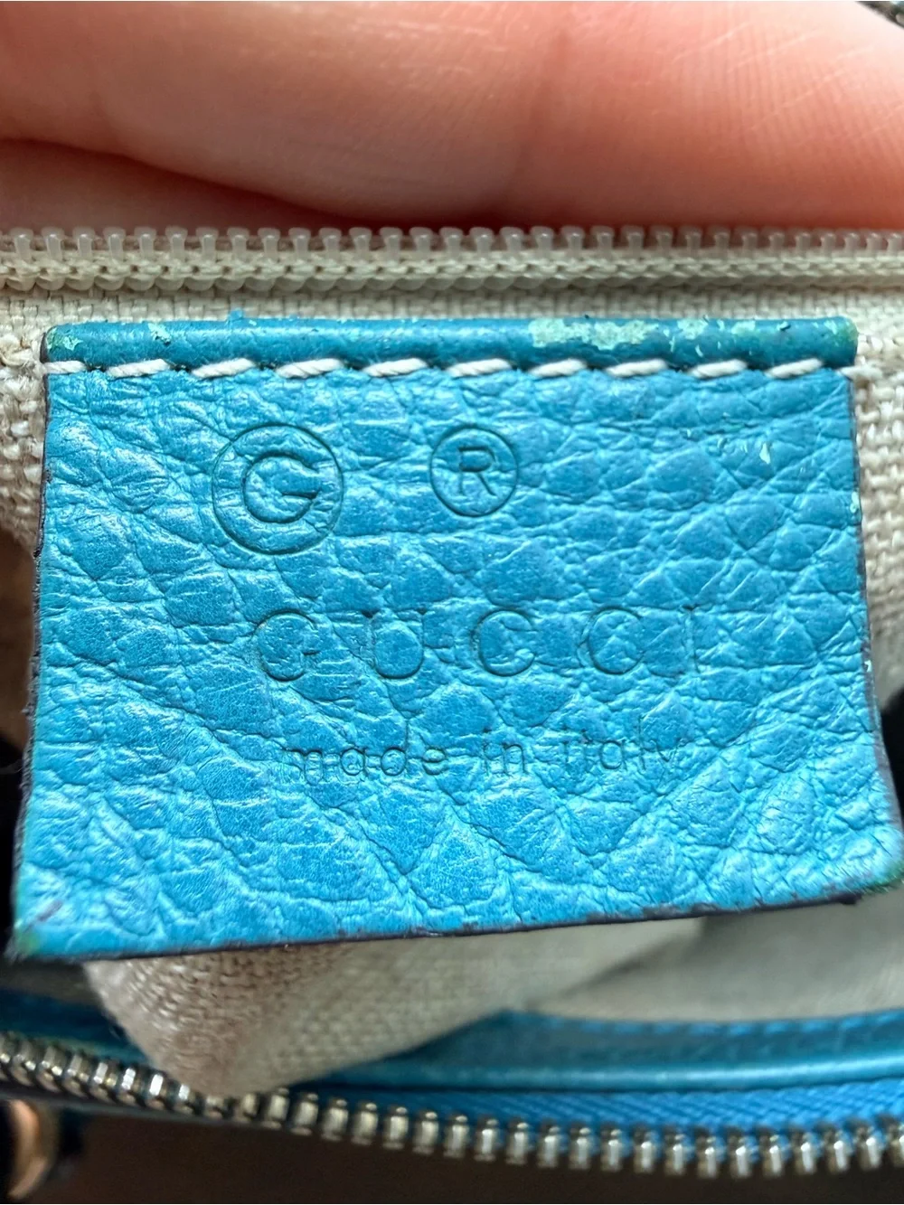 Gucci Pebbled Leather Medium Top Handle and crossbody-Entrupy Cerrtification